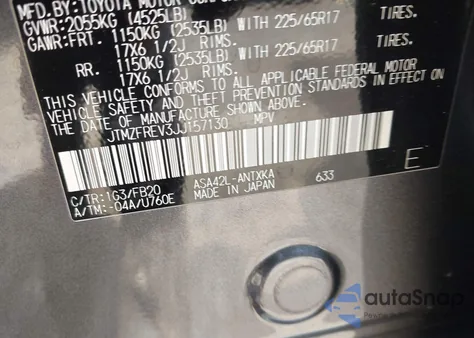 2018 Toyota Rav4 Le from USA, damaged, VIN JTMZFREV3JJ157130